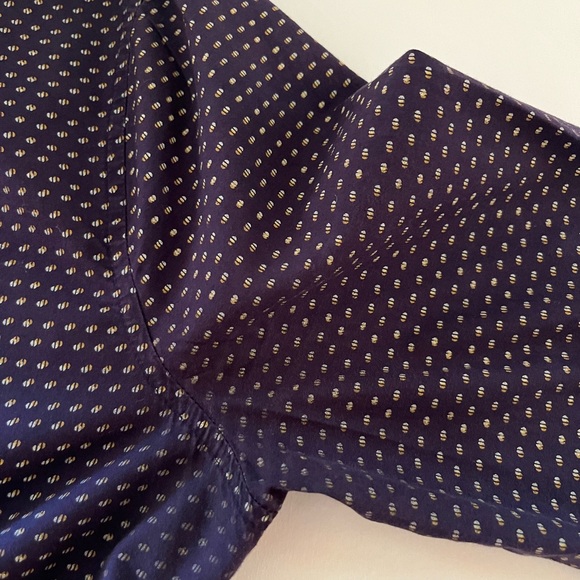 SOLD - On another Platform! Maeve Anthropologie Navy Polka Dot Tunic Shirt - Picture 3 of 11